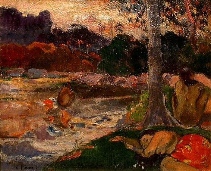 Paul Gauguin Tahitians on the Riverbank